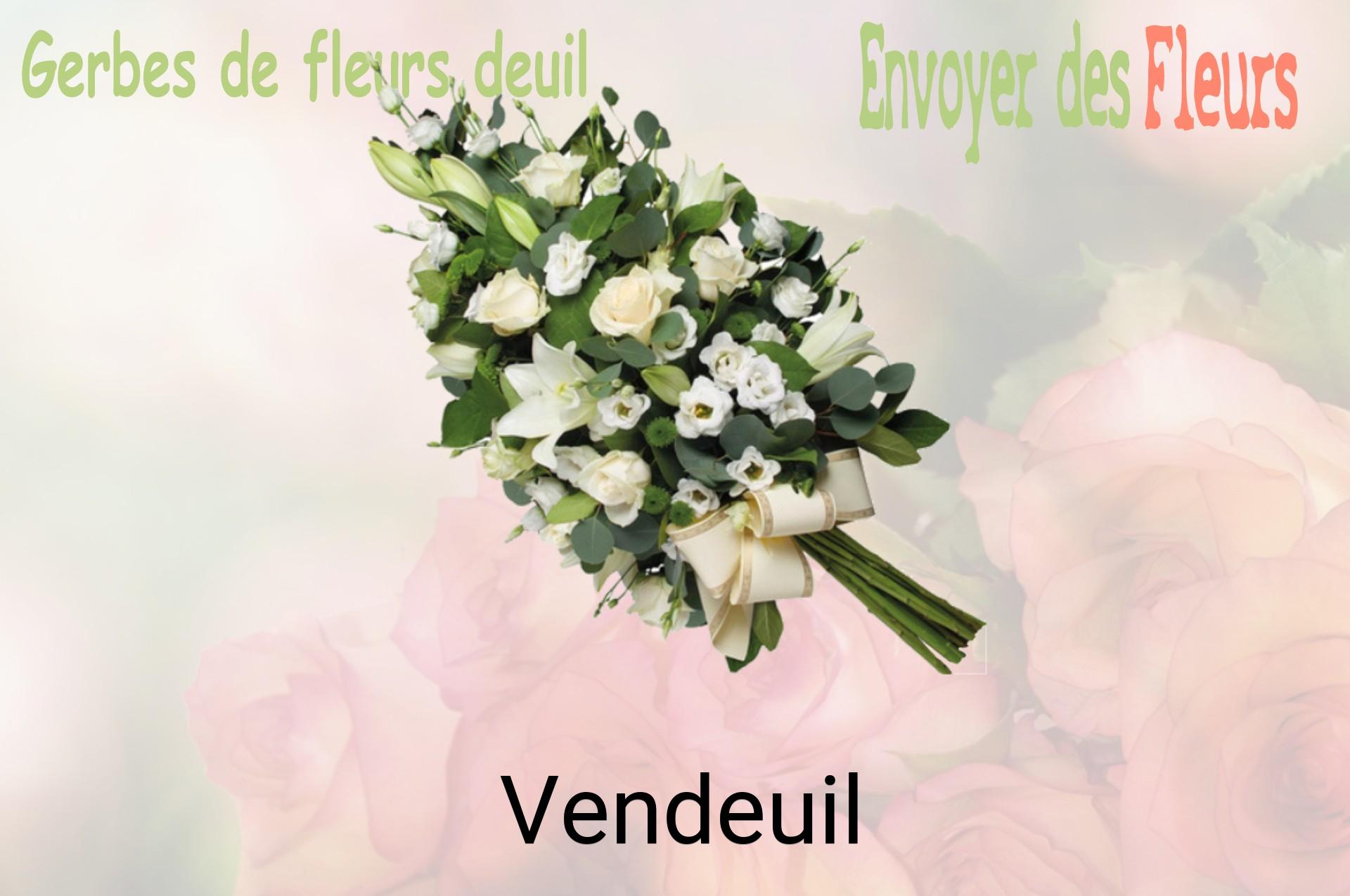 Gerbe de fleurs de deuil livrée à Vendeuil